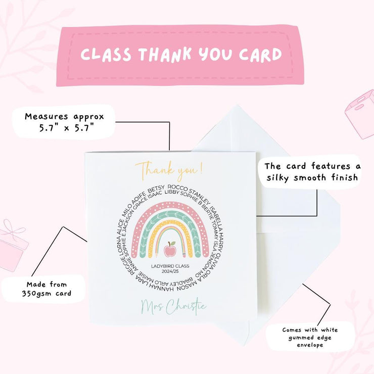 Class Personalised Thank you Teacher Card