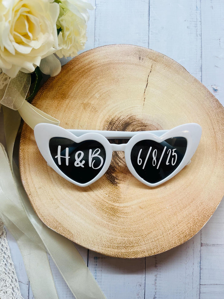 Personalised Wedding Sunglasses, Heart Sunglasses, Sunglasses, Custom Sunglasses, Wedding decorations , Wedding photo accessories, Favours