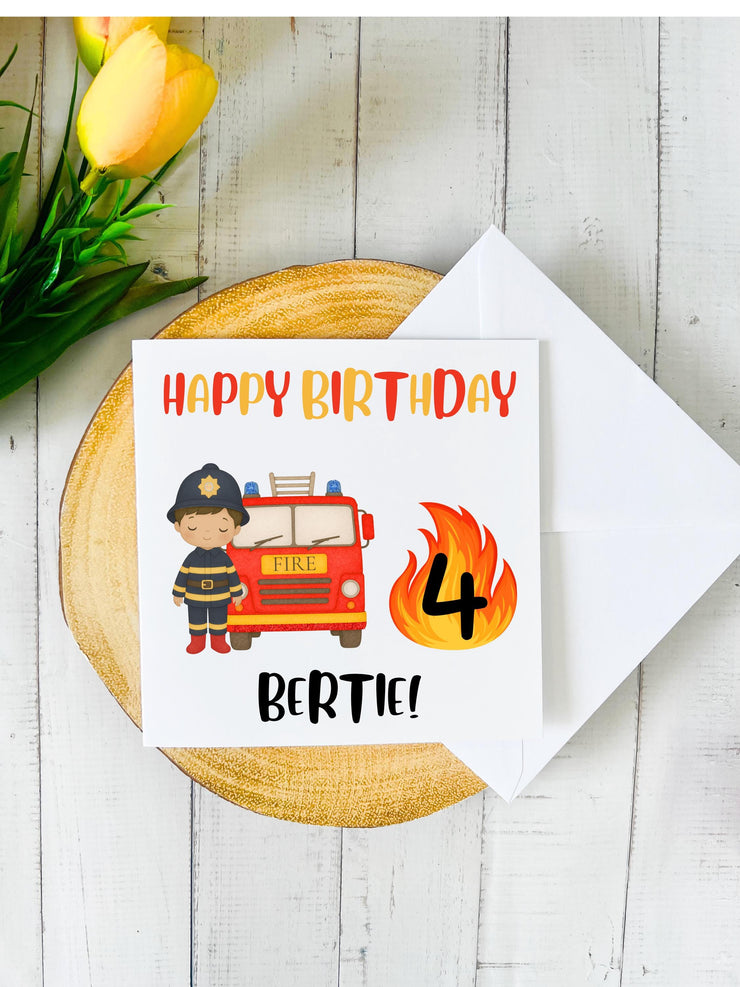 Personalised Fireman Birthday Card