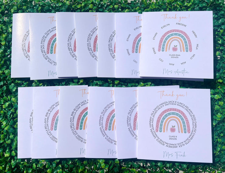 Class Personalised Thank you Teacher Card