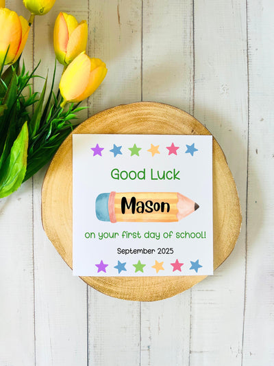 Personalised First Day of School Good Luck Card