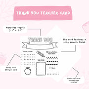 Colour In Thank you Teacher Card