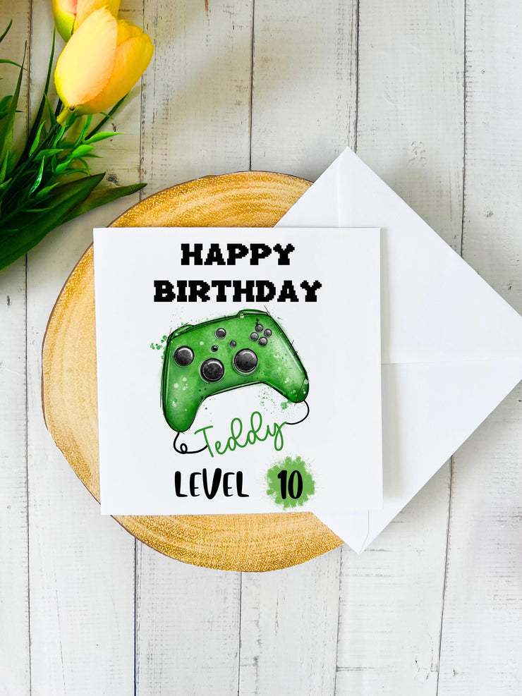 Personalised Gamer Birthday Card