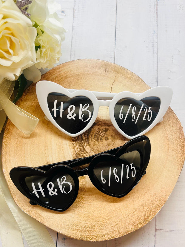 Personalised Wedding Sunglasses, Heart Sunglasses, Sunglasses, Custom Sunglasses, Wedding decorations , Wedding photo accessories, Favours