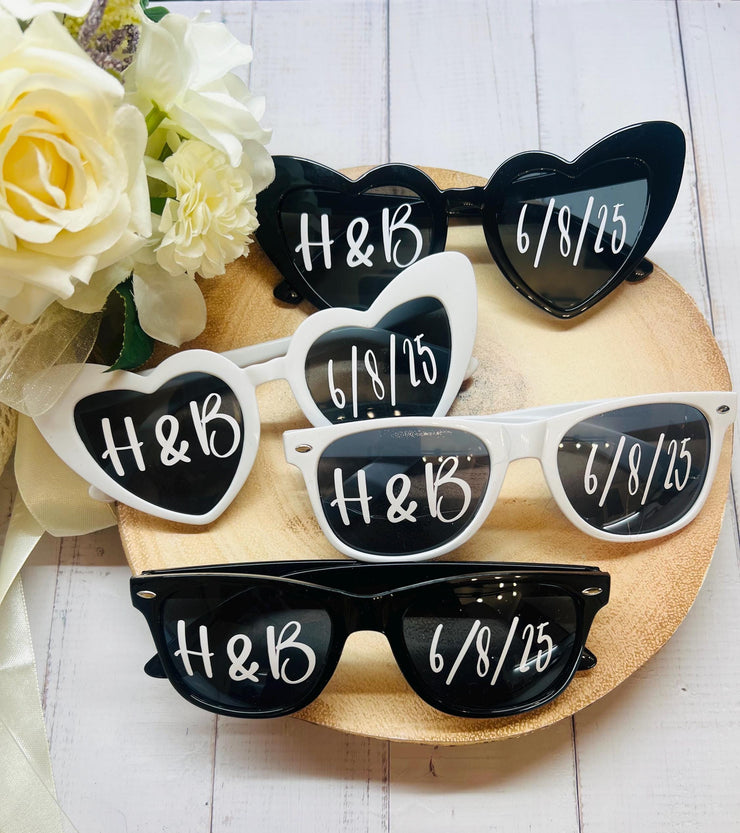 Personalised Wedding Sunglasses, Heart Sunglasses, Sunglasses, Custom Sunglasses, Wedding decorations , Wedding photo accessories, Favours