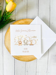 Peronalised Born in 2025 New Baby Card