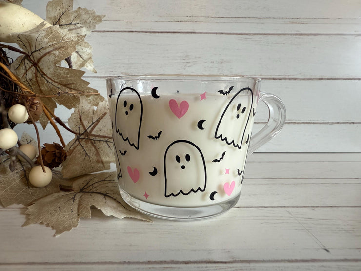 Personalised Halloween mug, tea cup, personalised Gift, ghost Mug, Halloween Coffee Cup, Halloween gift, glass mug, horror gift, Halloween