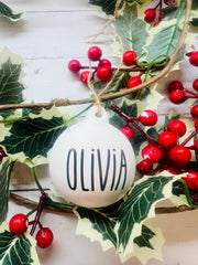 Personalised Ceramic Christmas Name Bauble