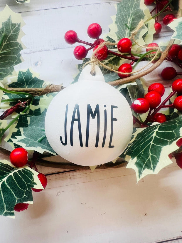 Personalised Ceramic Christmas Name Bauble