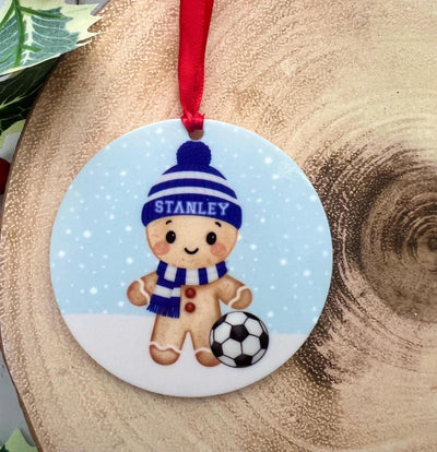 Personalised Football Gingerbread Christmas Bauble