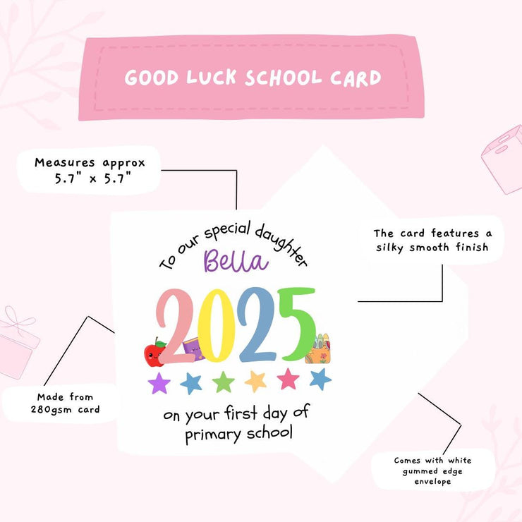 Personalised First Day of School Good Luck Card