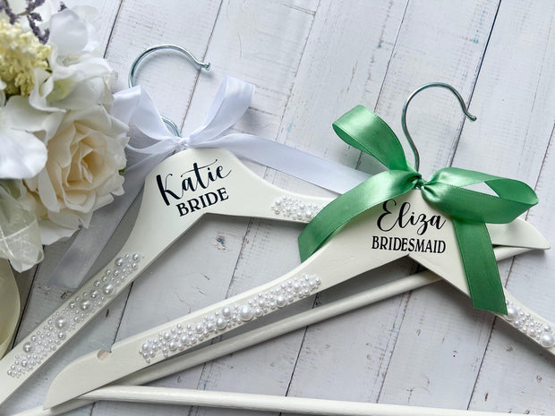 Personalised Bridal Pearl Dress Hanger