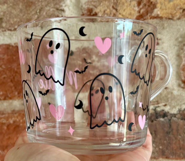 Personalised Halloween mug, tea cup, personalised Gift, ghost Mug, Halloween Coffee Cup, Halloween gift, glass mug, horror gift, Halloween