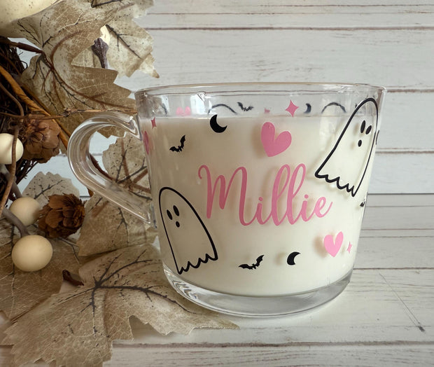 Personalised Halloween mug, tea cup, personalised Gift, ghost Mug, Halloween Coffee Cup, Halloween gift, glass mug, horror gift, Halloween