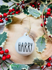 Personalised Ceramic Christmas Name Bauble