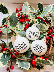 Personalised Ceramic Christmas Name Bauble