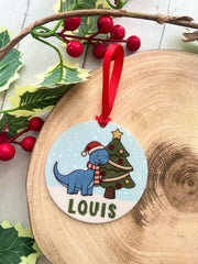 Personalised Dinosaur Christmas Bauble