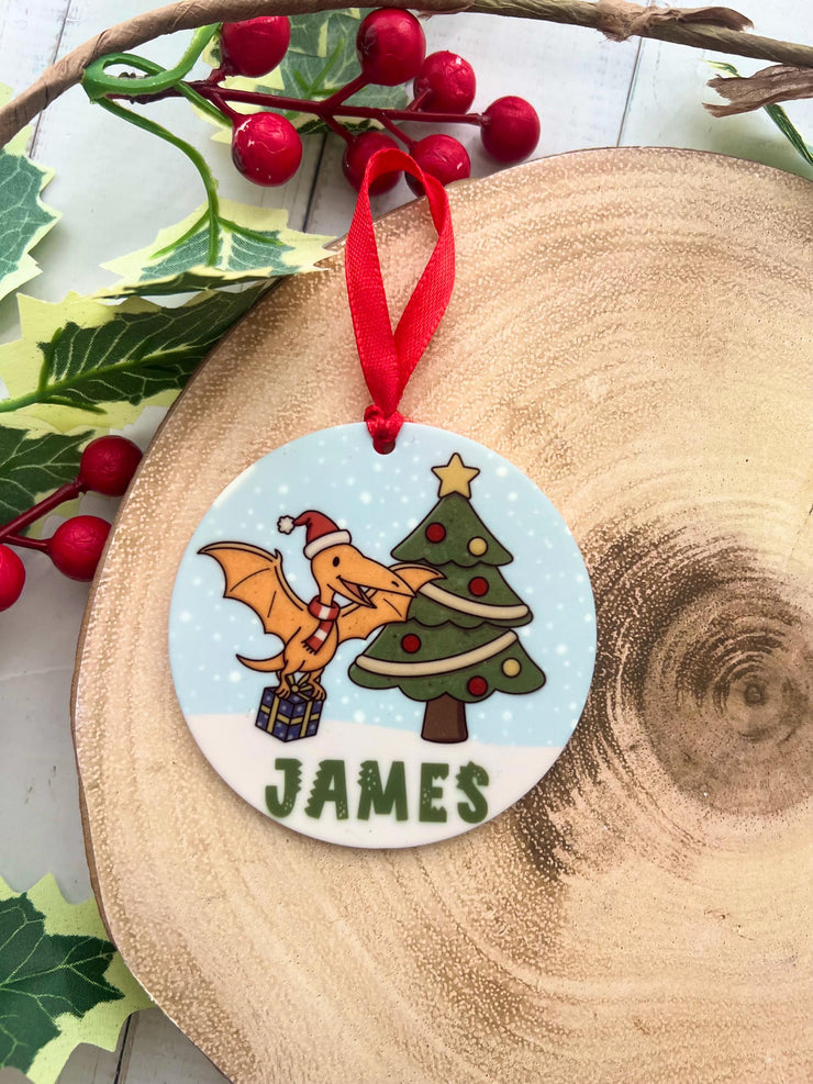 Personalised Dinosaur Christmas Bauble