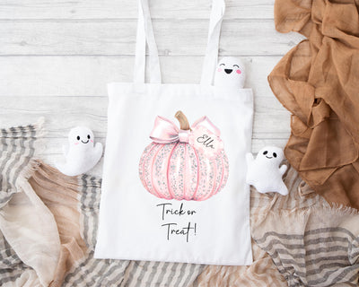 Personalised Pumpkin Trick or Treat Tote Bag