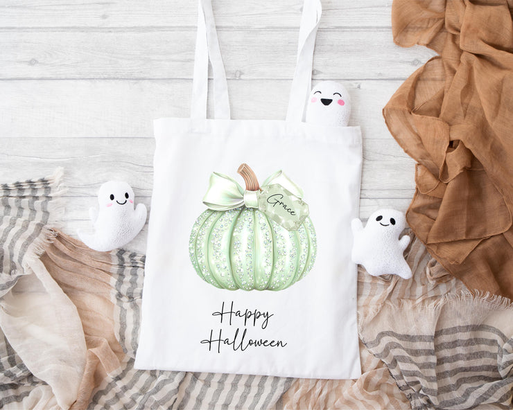 Personalised Pumpkin Trick or Treat Tote Bag