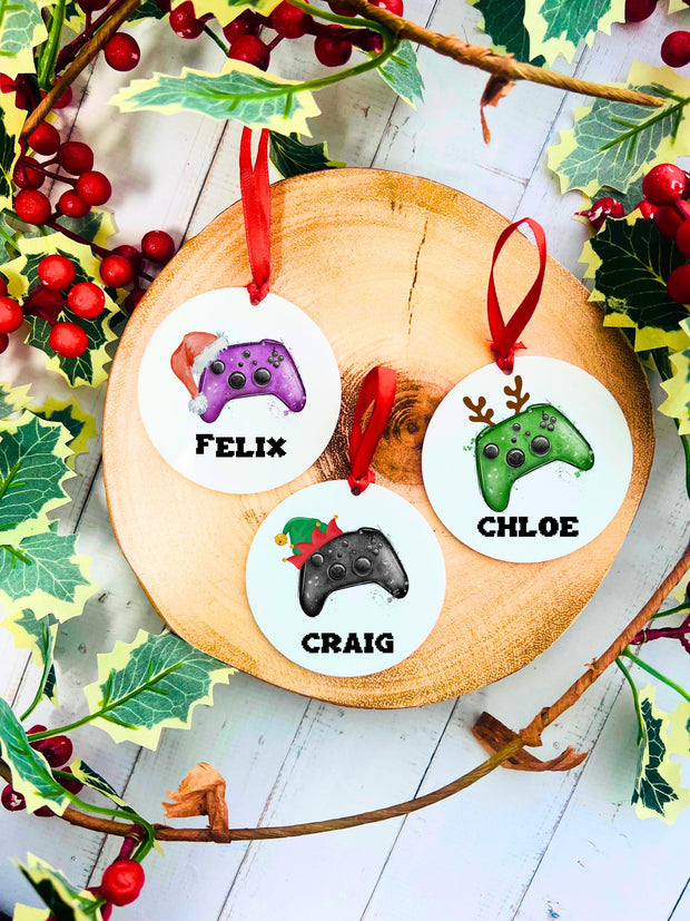 Personalised Gamer Christmas Bauble