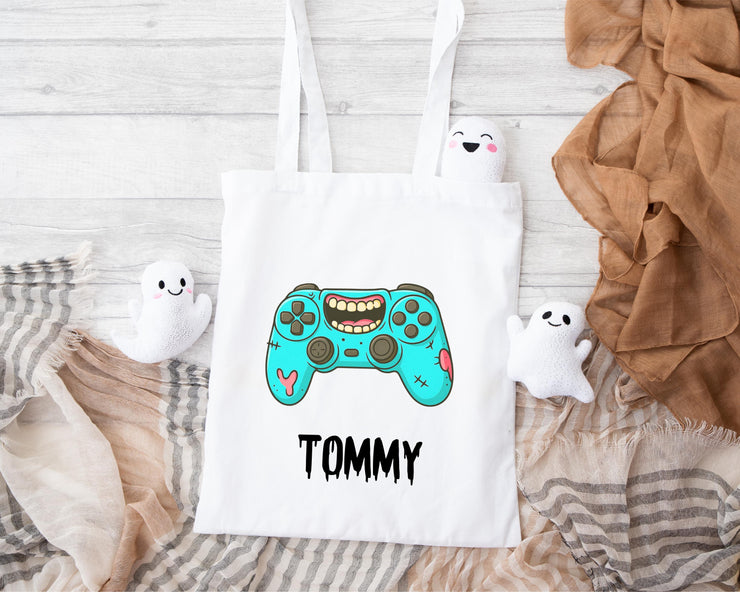 Personalised Gamer Halloween Trick or Treat Tote Bag