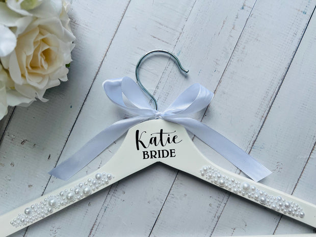 Personalised Bridal Pearl Dress Hanger
