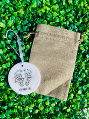 Baby Loss Ornament, Floral Footprint Decoration, Baby Loss Gift, Ceramic Ornament, Christmas Decoration, Angel Baby Ornament, Miscarriage