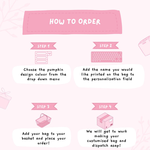 Personalised Pumpkin Halloween Trick or Treat Bag