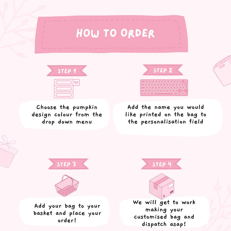 Personalised Pumpkin Halloween Trick or Treat Bag