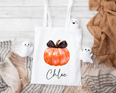 Personalised Pumpkin Halloween Trick or Treat Bag