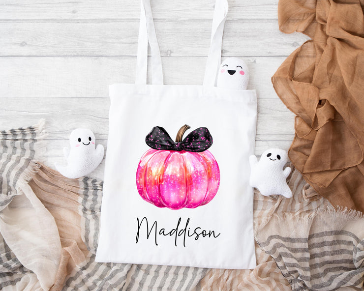 Personalised Pumpkin Halloween Trick or Treat Bag
