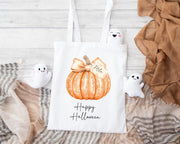 Personalised Pumpkin Trick or Treat Tote Bag