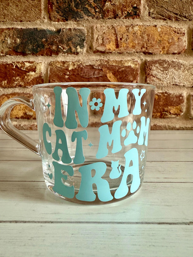 In Cat Mum Era Mug, Cat mum, Cat Mum Gift, Cat lover gift, in my cat mom era, coffee cup, glass mug