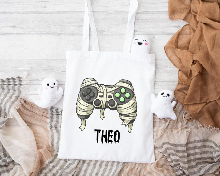 Personalised Gamer Halloween Trick or Treat Tote Bag