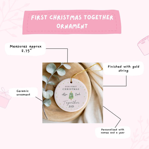 Personalised First Christmas Together Ceramic Bauble