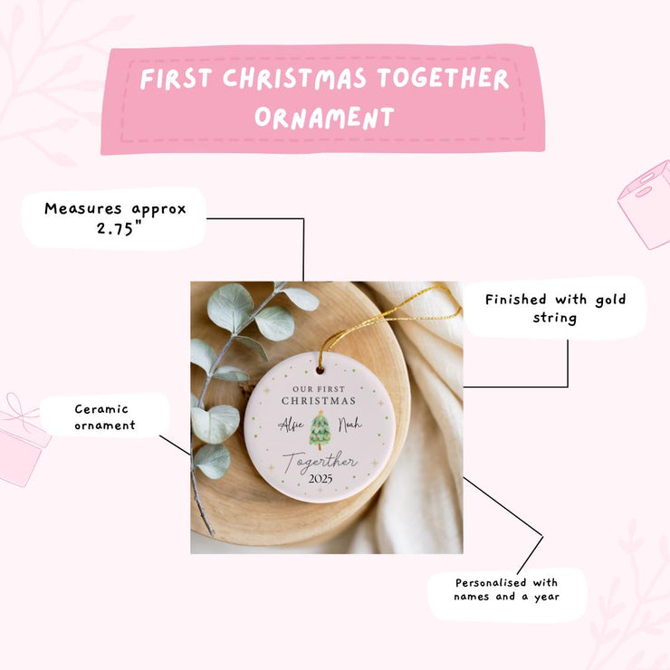 Personalised First Christmas Together Ceramic Bauble