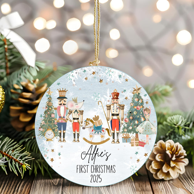 Personalised Baby's First Christmas Ceramic Bauble