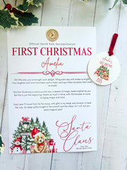 Personalised First Christmas Certificate and Bauble