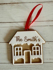 Personalised Christmas Gingerbread House Bauble