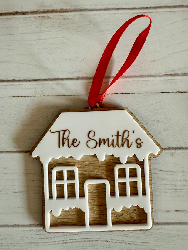 Personalised Christmas Gingerbread House Bauble