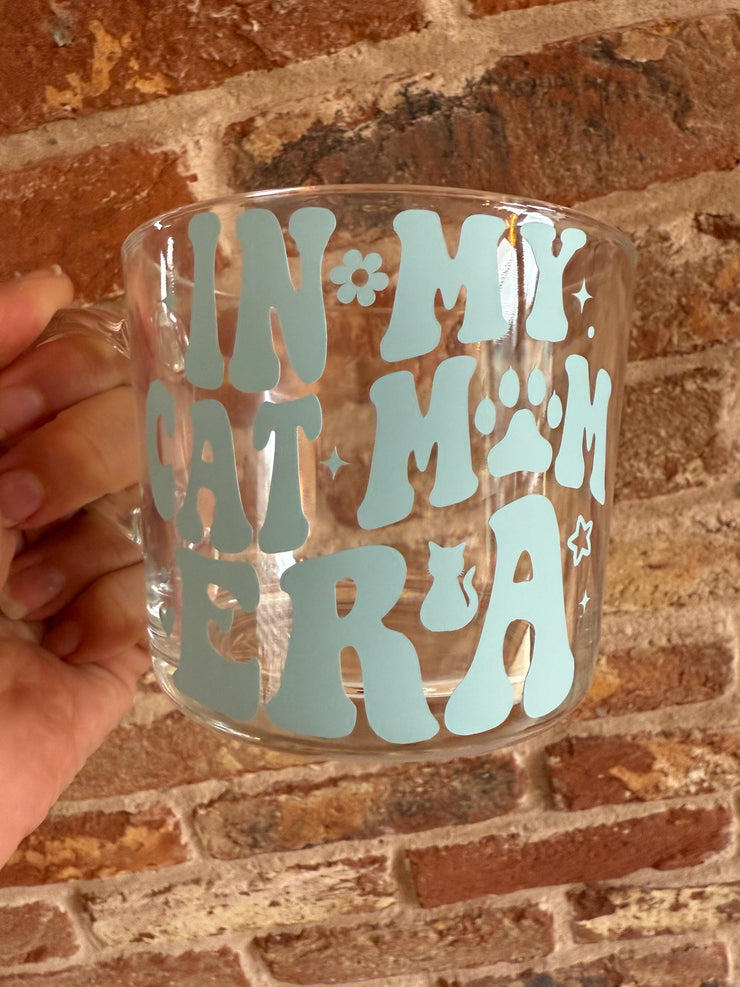 In Cat Mum Era Mug, Cat mum, Cat Mum Gift, Cat lover gift, in my cat mom era, coffee cup, glass mug