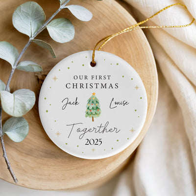Personalised First Christmas Together Ceramic Bauble