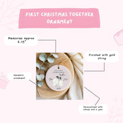 Personalised Our First Christmas Together Penguin Ceramic Bauble