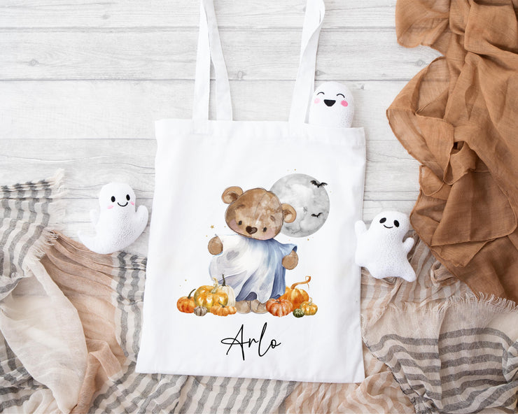 Personalised Bear Halloween Trick or Treat Bag