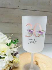 Personalised Age Wine Glass, Personalised Gifts, Gift for Her, 40th Birthday, 30th Birthday, Gift for Mum, Custom Wine Glass with name