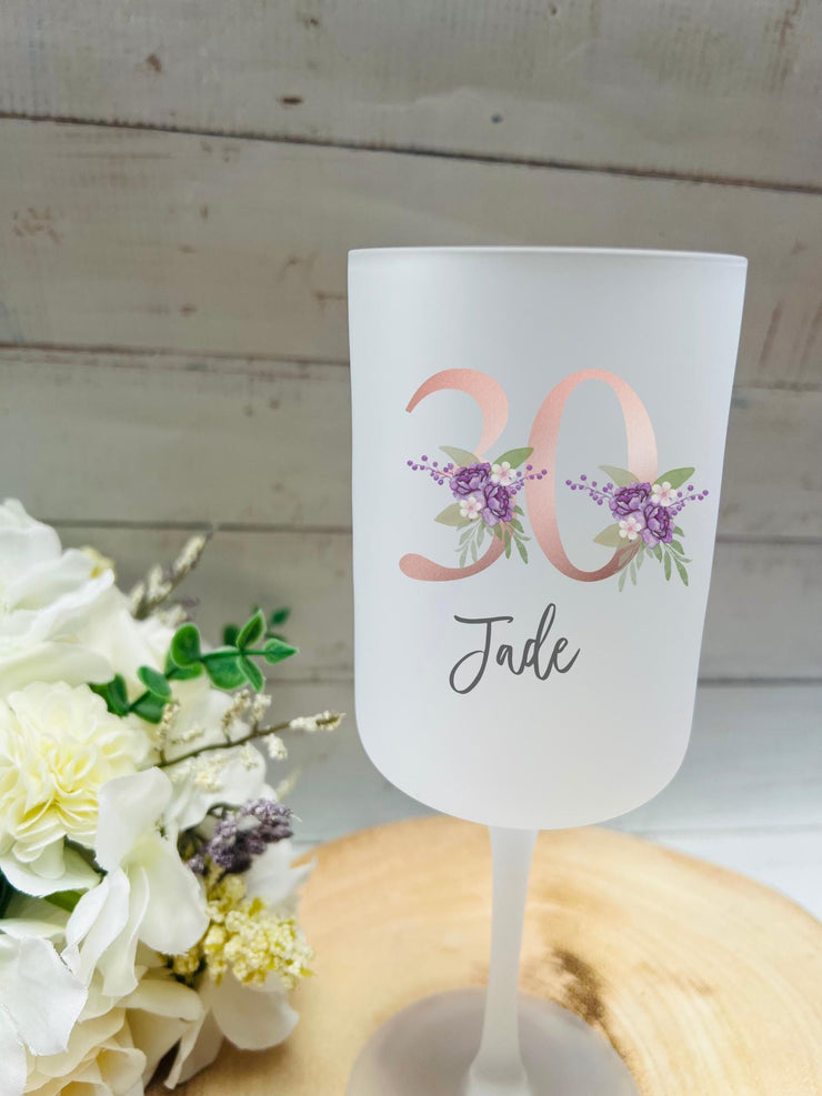 Personalised Age Wine Glass, Personalised Gifts, Gift for Her, 40th Birthday, 30th Birthday, Gift for Mum, Custom Wine Glass with name