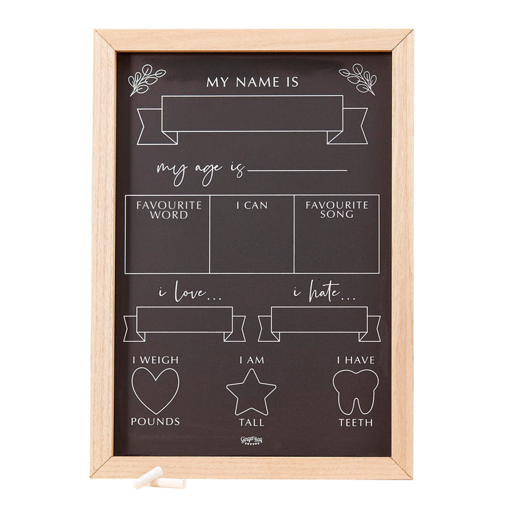 Baby Milestone Chalkboard Sign