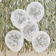 5 Hey Baby Shower Confetti Balloons