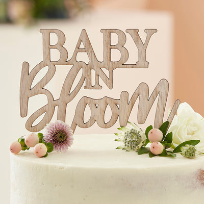 Wooden Baby Shower Cake Topper